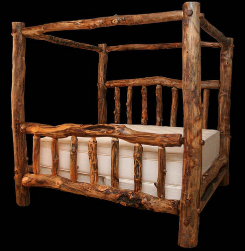 Log Canopy Bed