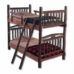 Rustic Hickory Log Bunk Bed