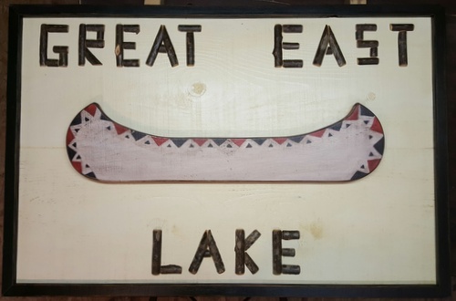 Custom Twig Lettered Canoe Sign