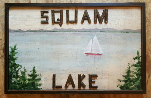 Custom Twig Letter Lake Sign