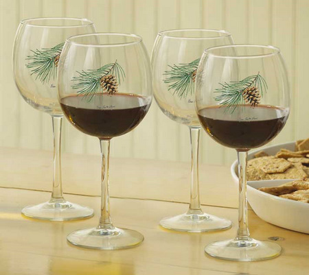 Red Pinecone Cut Glassware Collection