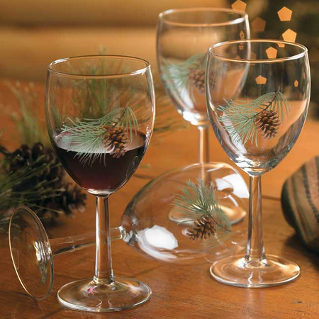 Pine Cone White Wine Glasses -Set of Four