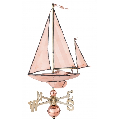 Copper Sailboat Weathervane - Small