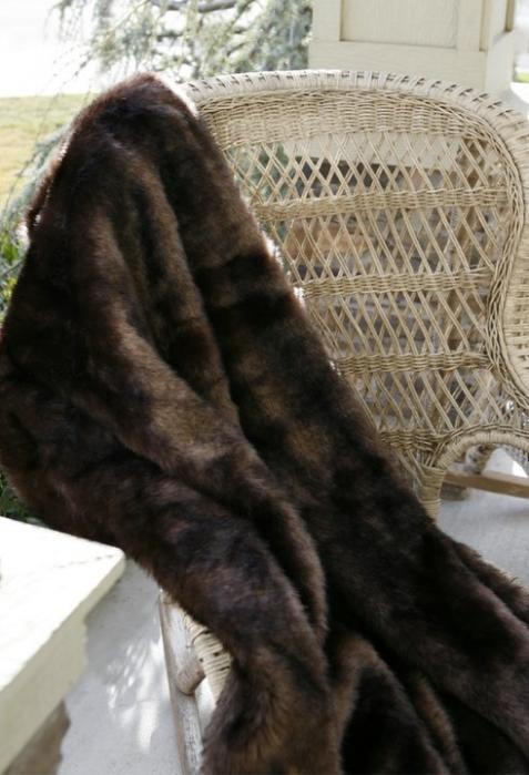 Faux Brown Bear Throw