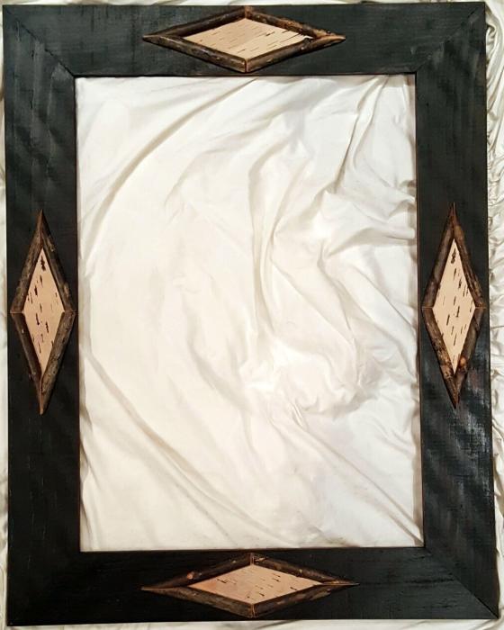 Birch Bark and Hickory Diamond Mirror