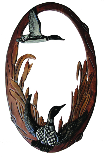 Carved Loon Mirror