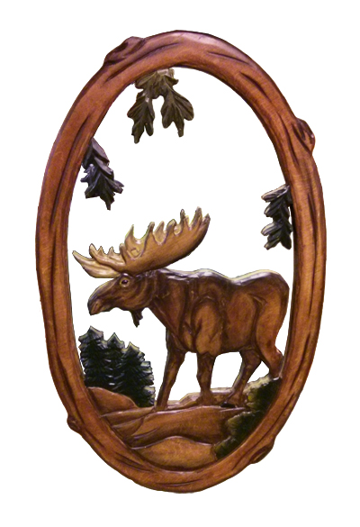 Carved Moose Mirror