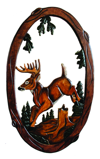 Carved Deer Mirror