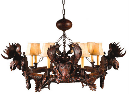 Four Moose Chandelier