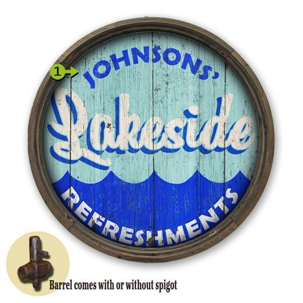 Lakeside Barrel End Sign