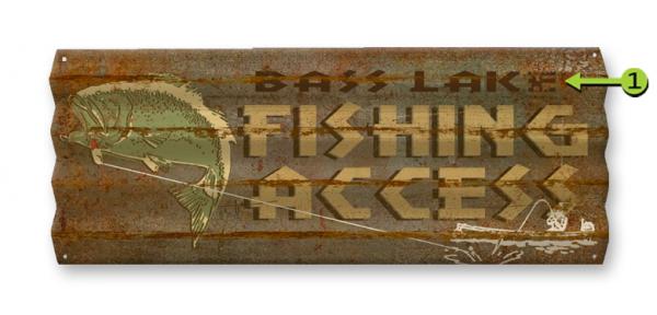 Corrugated Fishing Access Sign