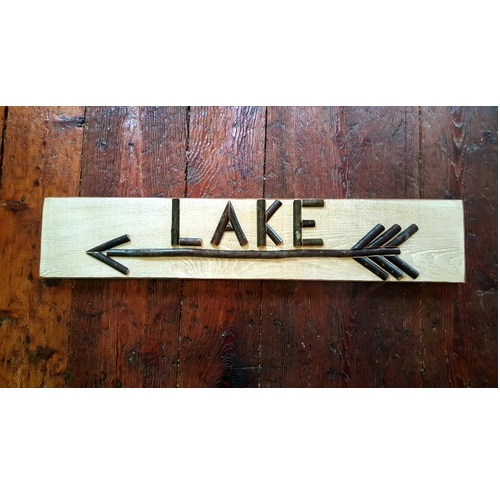 Twig Lake Sign with Arrow