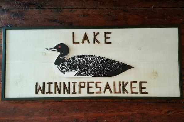 Large Custom Twig and Loon Sign