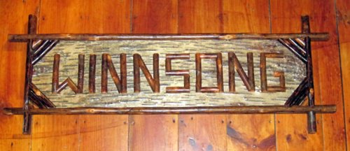 Custom Birch Bark and Twig Sign