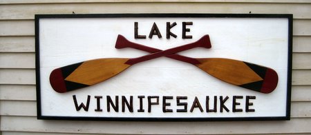 Custom Twig and Paddles Lake Sign