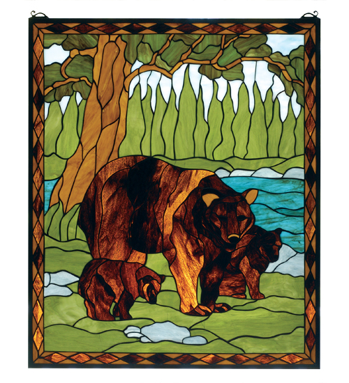 Stained Glass Bear Window