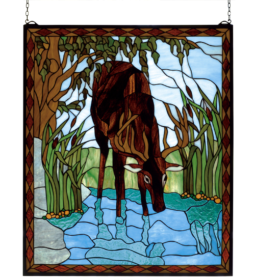 Stained Glass Deer Window