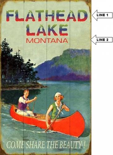 Vintage Canoe Lake Sign