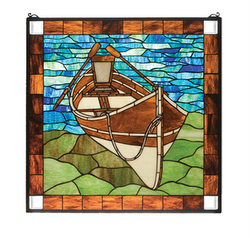 Guide Boat Stained Glass Window