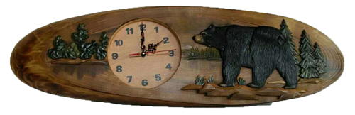 Carved Bear Clock